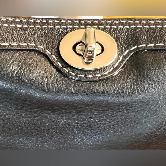 Coach Black Leather Wristlet with Twist Lock - Picture 3 of 8
